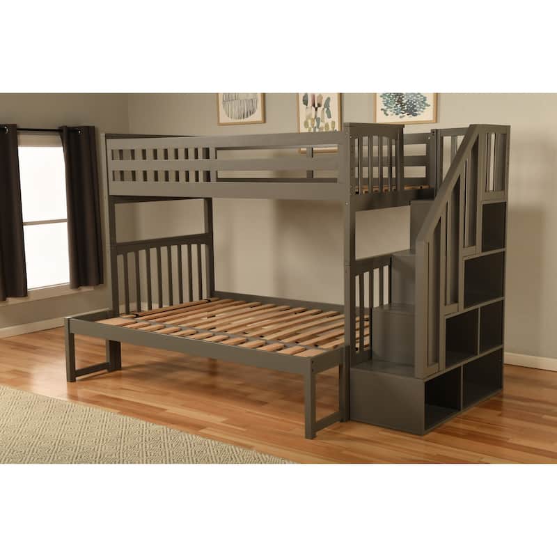 Somette Kelcie Bunk Bed with Stairs (Mattresses Not Included)