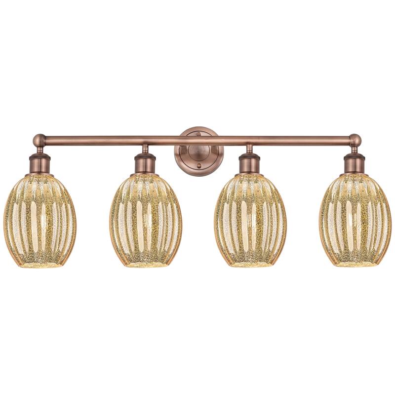 Innovations Lighting Endless Possibilities Edison - Preston - 4 Light 33" Bulb Shade Bath Vanity Light - Mercury/Antique Copper