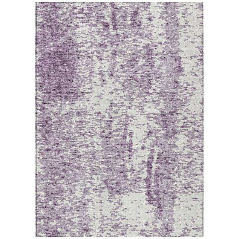 Machine Washable Indoor/ Outdoor Modern Abstract Chantille Rug