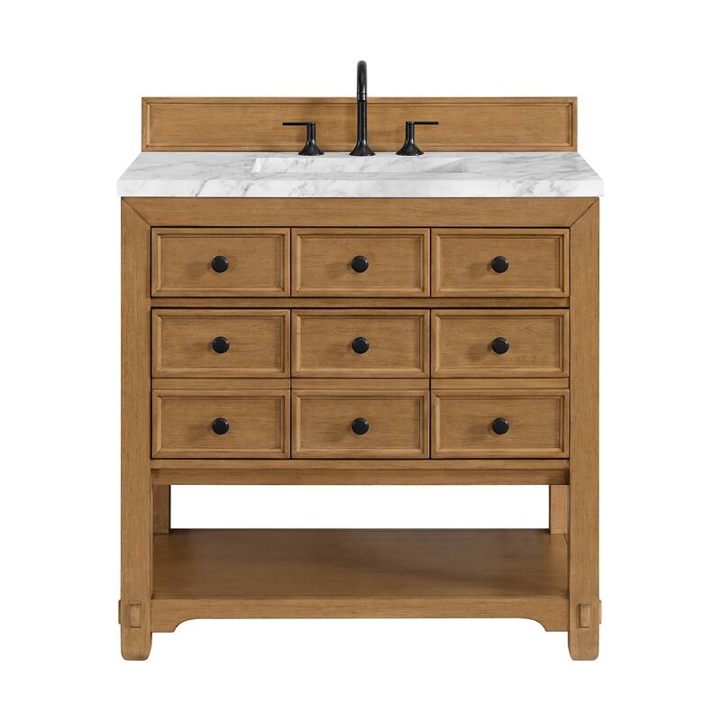 James Martin Vanities 505-V36-3CAR Malibu 36" Free Standing Single - Amber Birch - Wood Finish