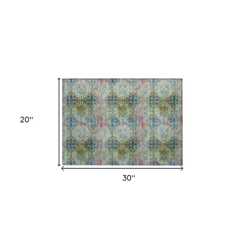 Alnalu Botanic Elegance Weather Resistant Versatile Elegance Runner Outdoor Rug