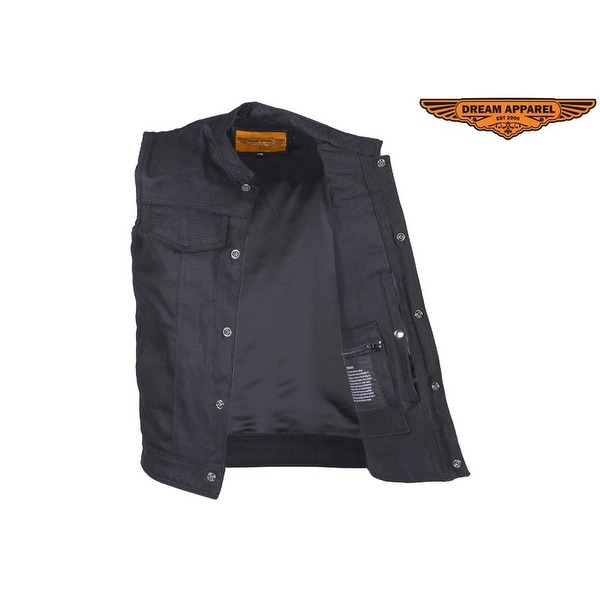 black denim mc vest