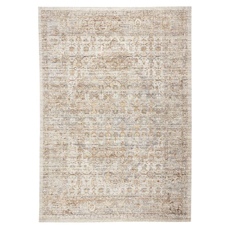 Terra by Obeetee Ava Distressed Arabesc Rug - Cream/Onyx - 8'10" x 12'2"