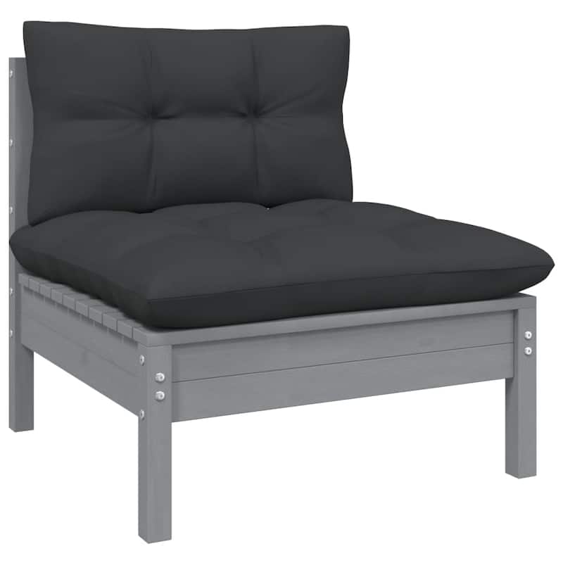 vidaXL 12 Piece Patio Lounge Set with multi colors Cushions Solid Pinewood - 25" x 25" x 24.6"
