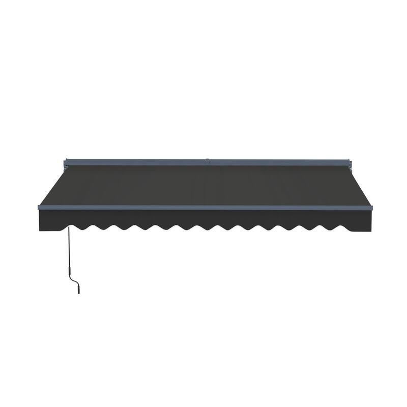 ALEKO Moroccan Semi-Cassette Motorized Patio Awning - Onyx Black - 13 x 10 Feet