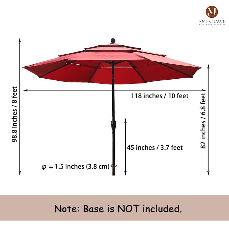 10ft Patio Market Umbrella with Double Airvent