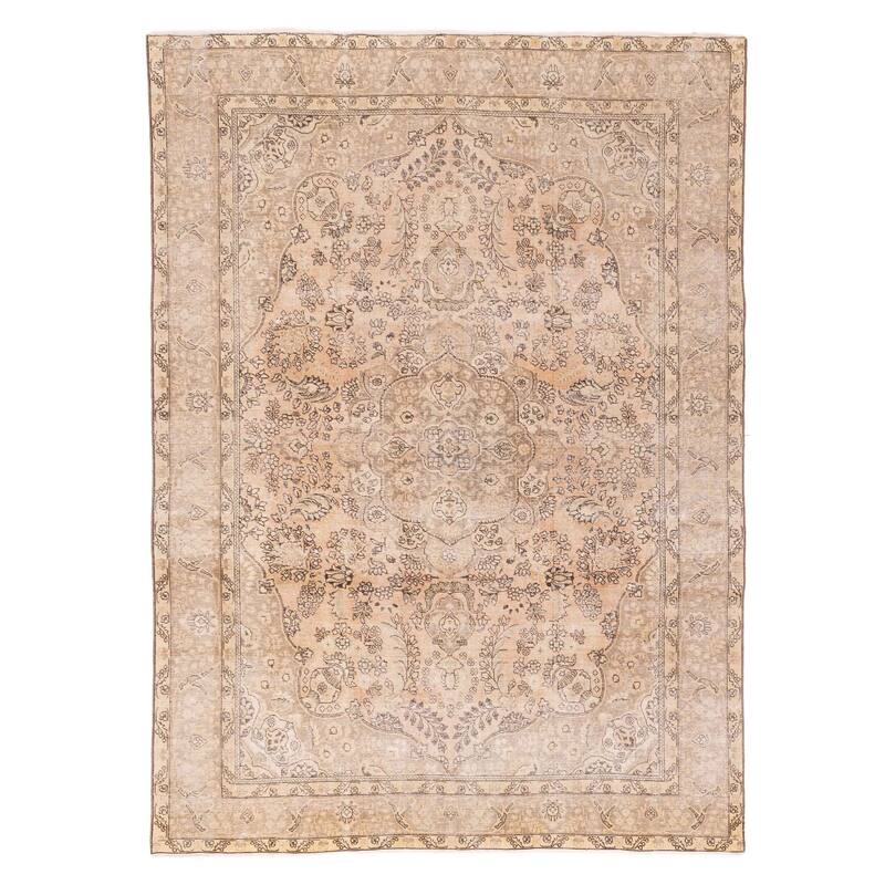 ECARPETGALLERY Hand-knotted Antalya Vintage Brown Wool Rug - 8'0 x 10'11