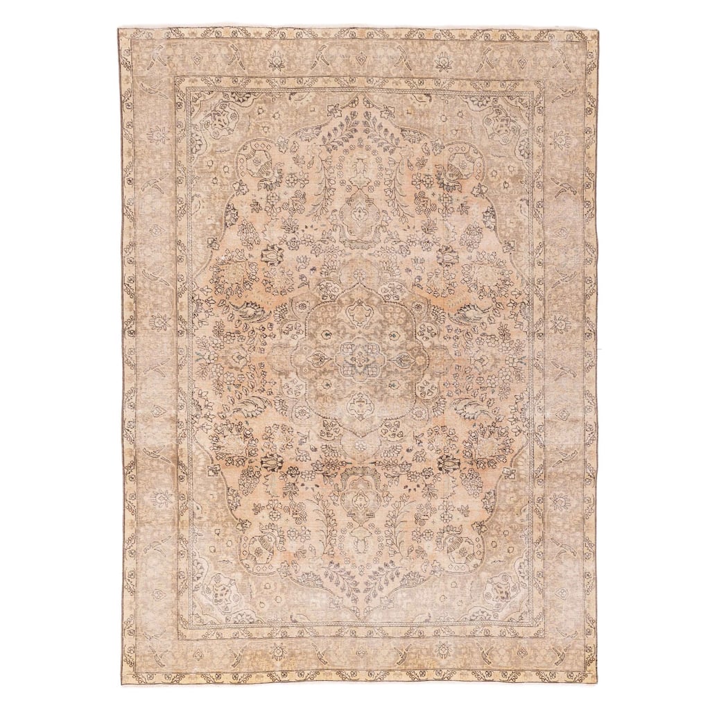 ECARPETGALLERY Hand-knotted Antalya Vintage Brown Wool Rug - 8'0 x 10'11