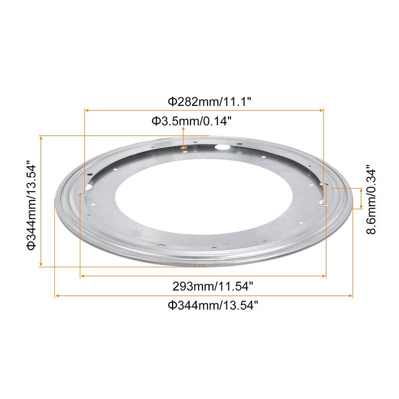 Lazy Susan Hardware, 1Pcs 14 Inch Iron Round Ball Bearing Rotating Plate - Silver - Silver
