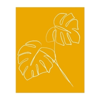 Monstera minimal yellow Line Drawings Bohemian Boho Art Print/Poster ...