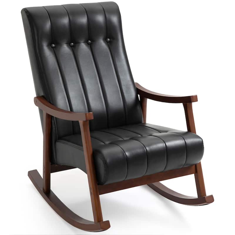 AVAWING Upholstered Rocking Chair Modern High Back Armchair
