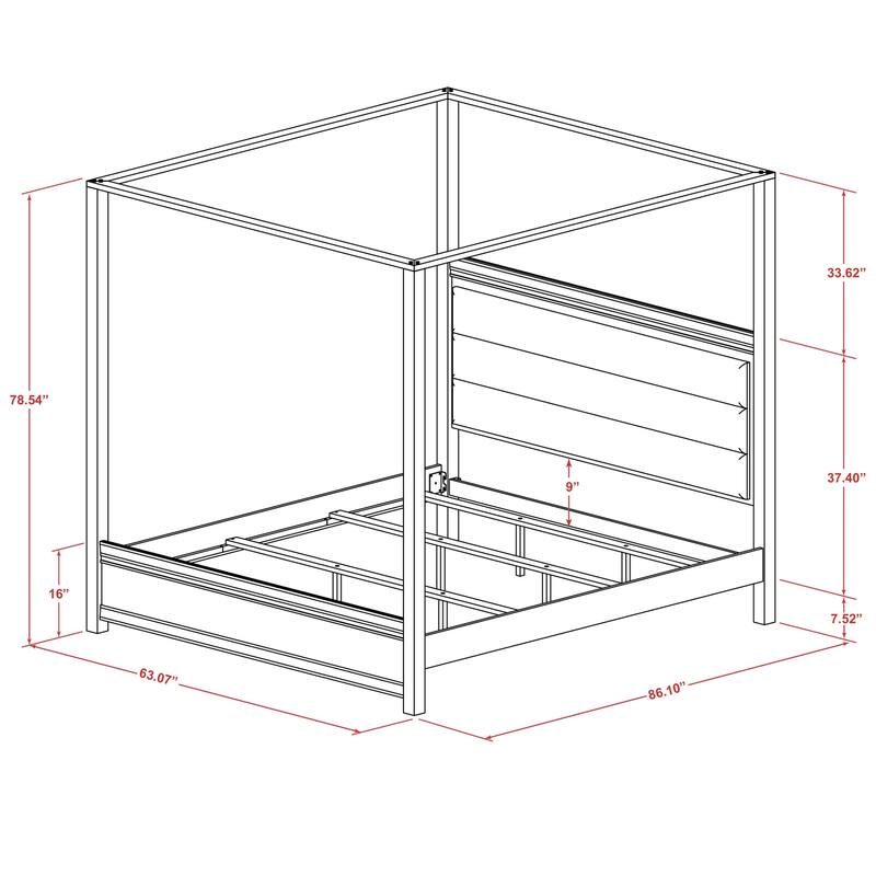 Full Oxford Bed with USB Turbo Charger, Hardwood Slats, and Walnut Finish for Modern Comfort and Style