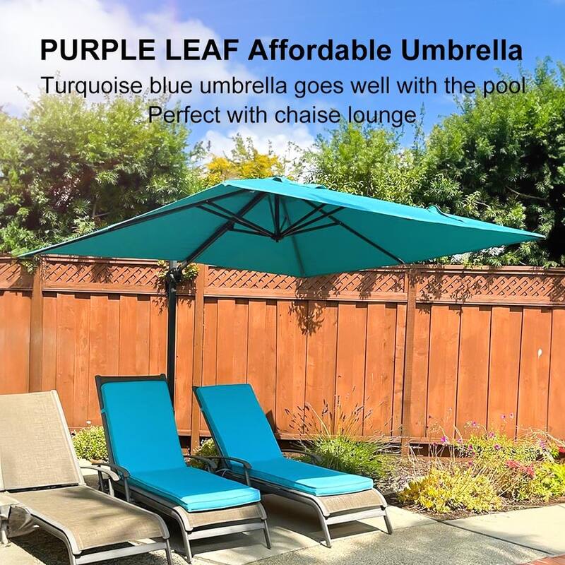 PURPLE LEAF 9 ft 360 Degree Rotation Patio Umbrella With Base