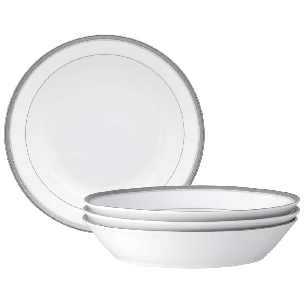 Charlotta Platinum Set of 4 Coupe Dinner Bowls, 9-3/4", 43 oz.