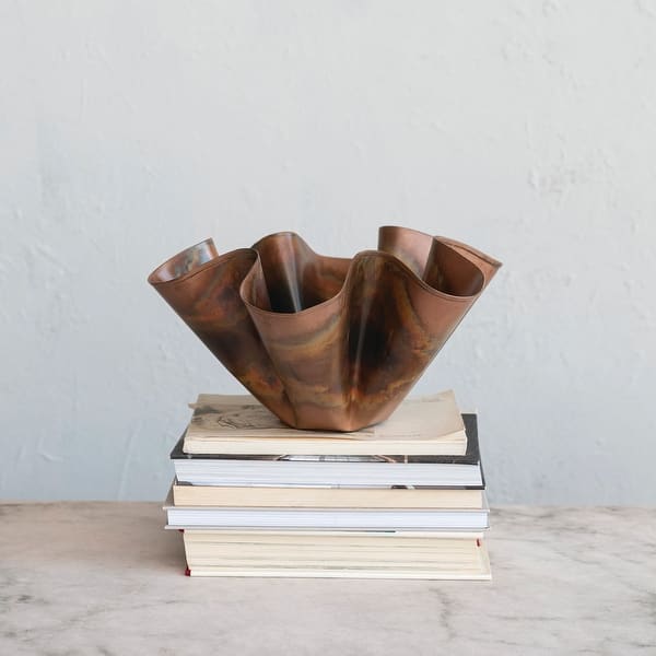 slide 2 of 8, Metal Organic Shaped Planter - 14.8"L x 14.8"W x 7.5"H