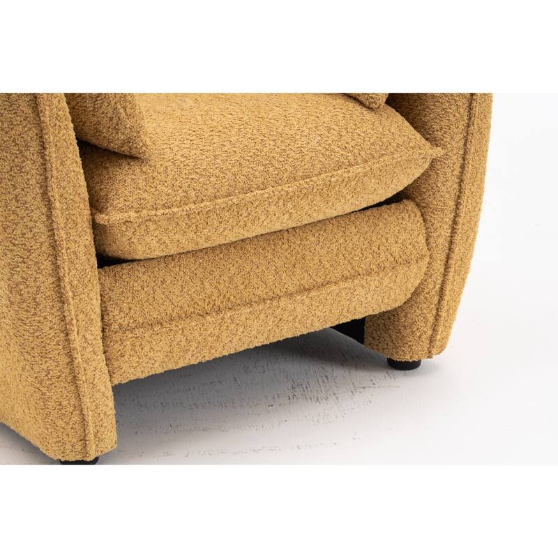 Chenille Sharp-Angle Accent Chairs with Steel Frame and Tool-Free Assembly