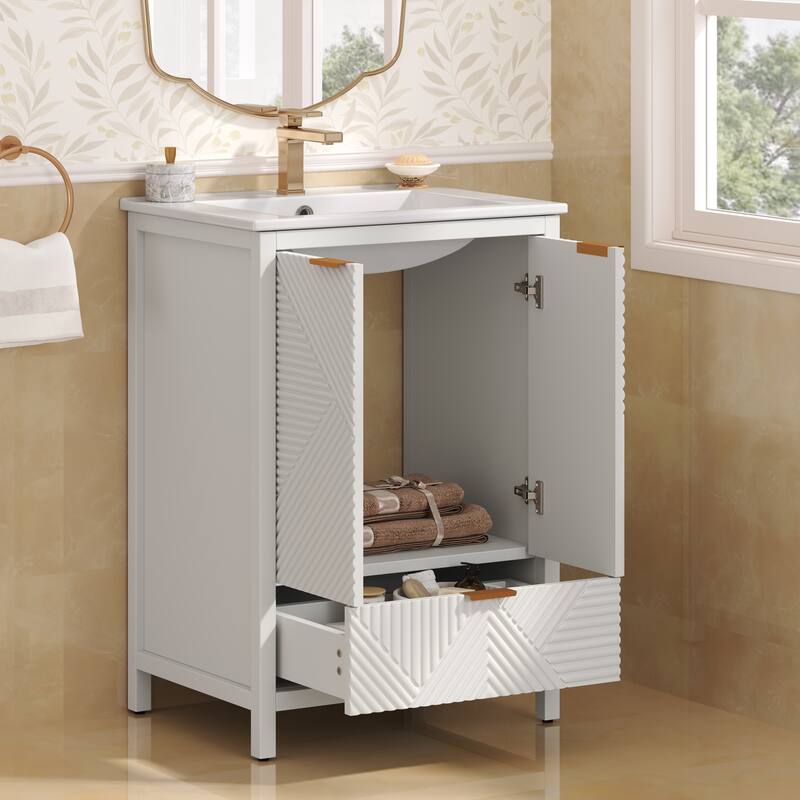 Christopher Knight Home - Seaford 24" Bathroom Vanity with Sink Combo & Single Faucet Hole