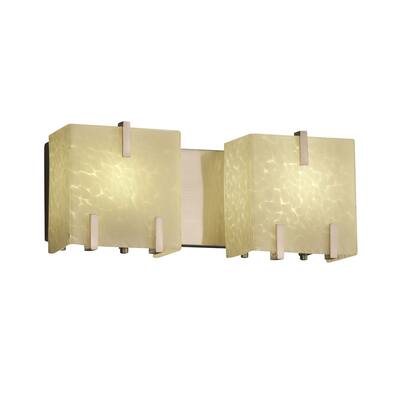 Justice Design Fushion Single Clips 2-Light Bath Bar, Nickel