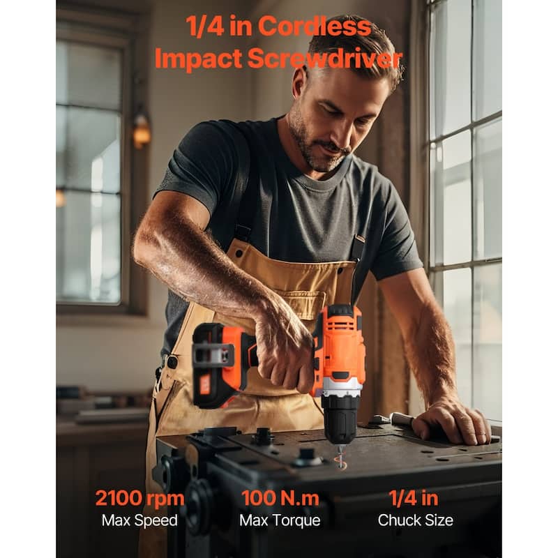 Black and Orange 12V Cordless 2 Tool Power Drill and Impact Driver Set with 2Ah Batteries and Fast Charger