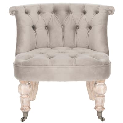 Safavieh Carlin Mushroom Taupe Tufted Chair - 26.4" x 24.2" x 27"