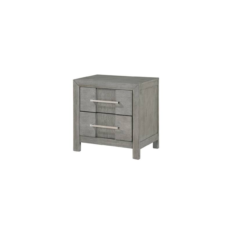 Modern Style 2-Drawer Night stand with Coated metal Handles made with wood