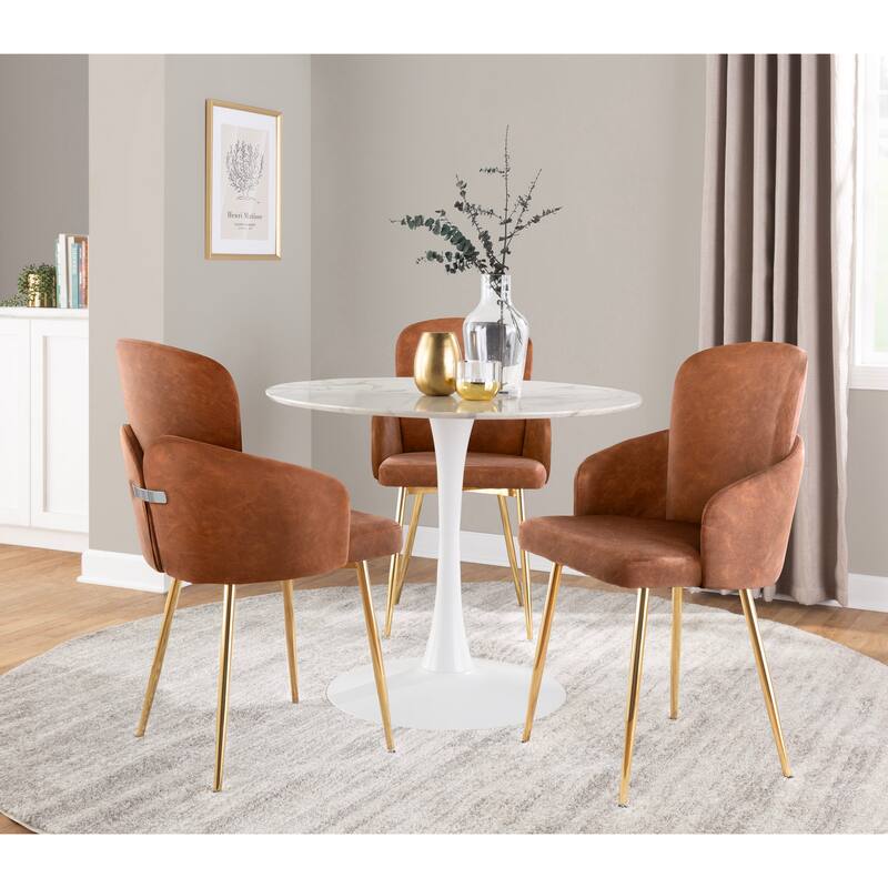 Silver Orchid Dahlia Dining Chair with Metal Legs (Set of 2)