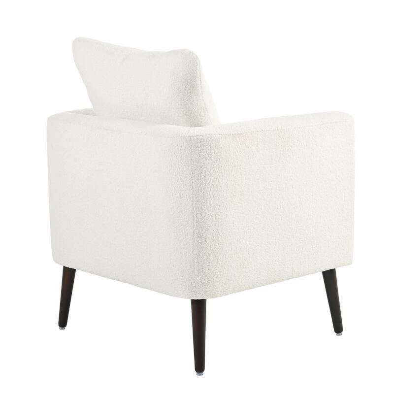 Modern Fabric Accent Chair with Wood Legs