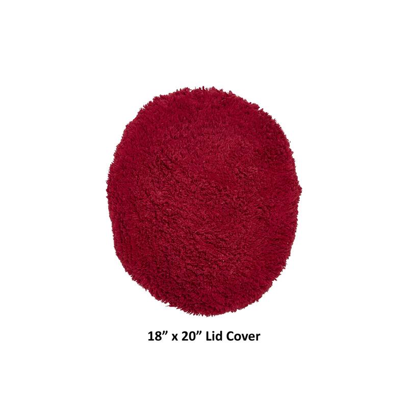 Better Trends 18 x 20 Toilet Lid Cover 100% Cotton Tufted Water Absorbent Machine Washable Lux Collection