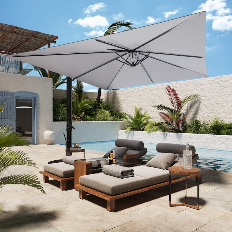 EROMMY Patio Umbrella: Your Ultimate Outdoor Companion for Activities Under the Sun! - 10'x13' Gray