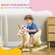 preview thumbnail 6 of 7, Qaba Kids Rocking Horse, Ride on Unicorn with Realistic Sounds, Safety Belt & Wooden Base for Toddlers 18-36 Months, White