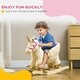 preview thumbnail 13 of 18, Toddler Rocking Horse with Sounds, Plush Seat, Safety Belt & Footrest - Wood Frame, 55 lbs Capacity