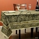 preview thumbnail 1 of 4, Block Print Cotton Vegetable Dye Exotic Floral Tablecloth Rectangle