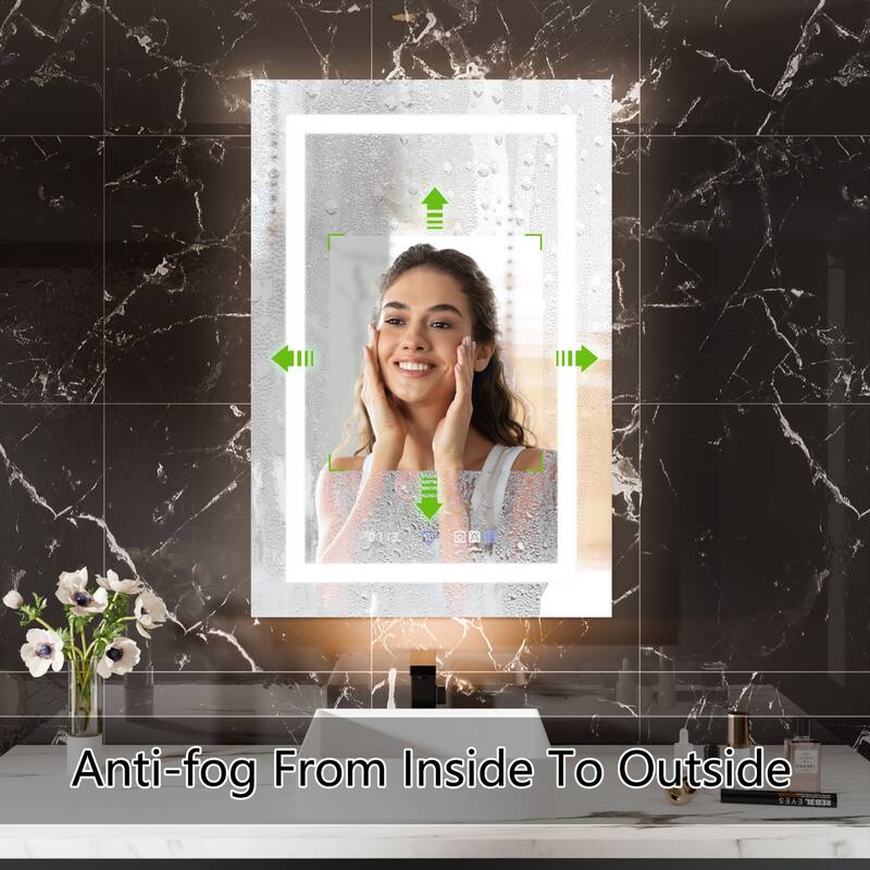 24*36 inch Bathroom LED Backlit Medicine Cabinet with Stepless Dimming & Anti-Fog