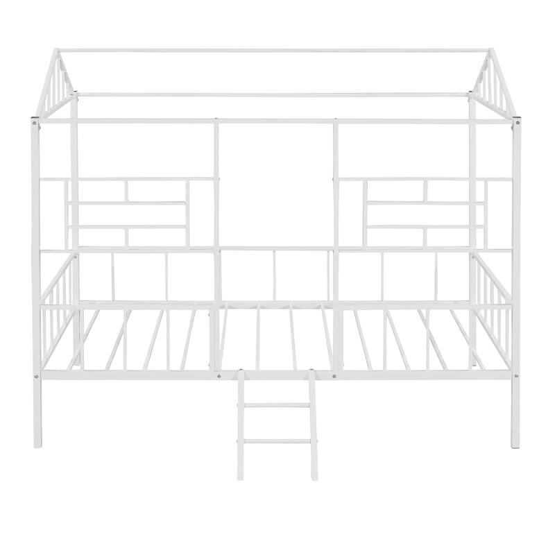 Metal House Bed Frame with Slatted Support No Box Spring Needed