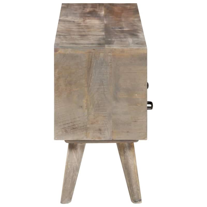 vidaXL TV Stand Gray 51.2"x13.8"x20.1" Solid Rough Mango Wood