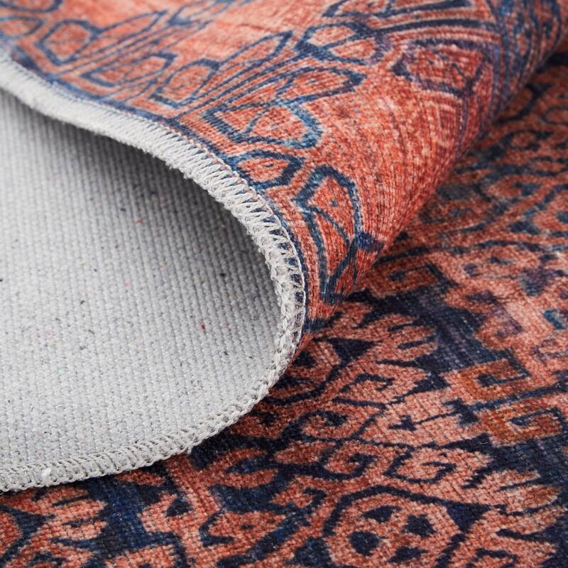 Welch Oriental Camel Tan/Blue Area Rug