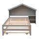 preview thumbnail 9 of 16, Twin Bed with Roofed Bookcase Headboard and Pull-Out Trundle