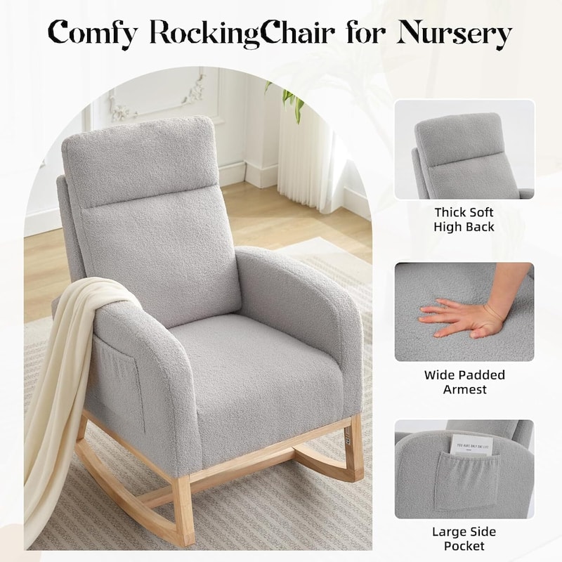 Rocking Chair for Living Room, Bedroom, Garden - 1PC