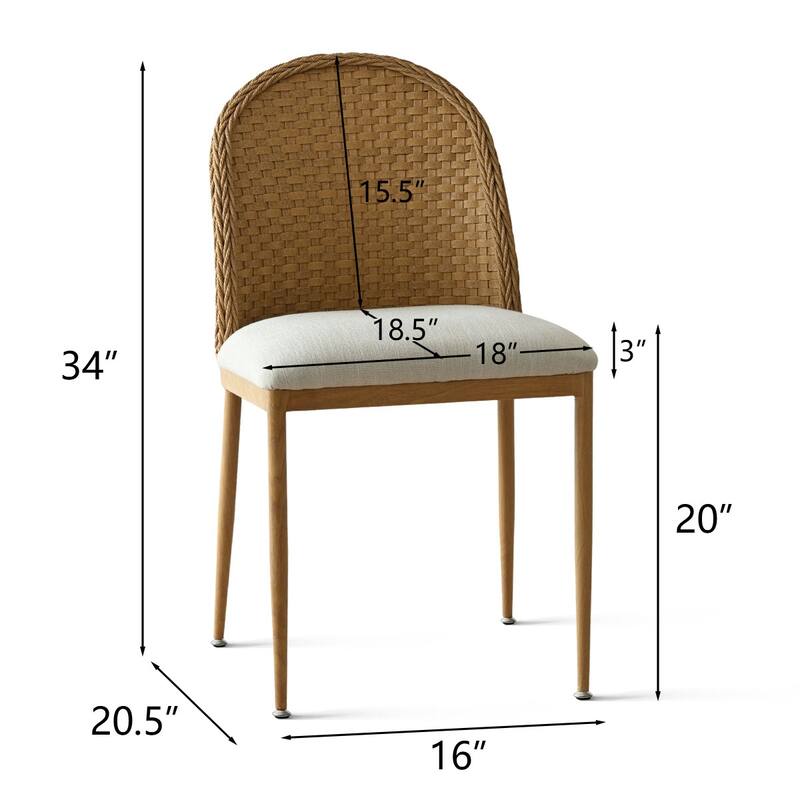 Coastal Rattan Dining Chair (Set of 2)