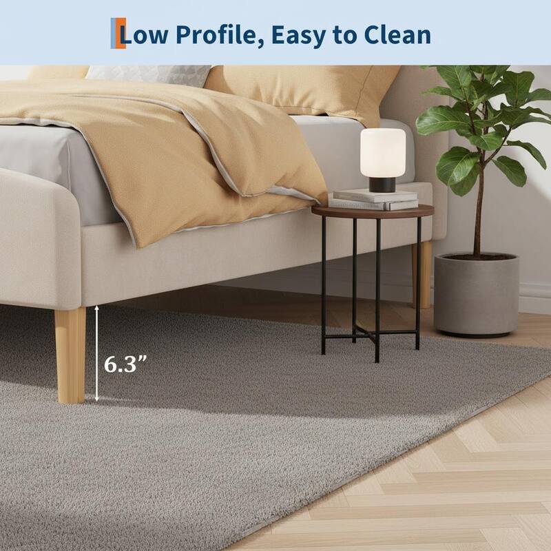 Bed Frame, Adjustable LED Headboard and Footboard