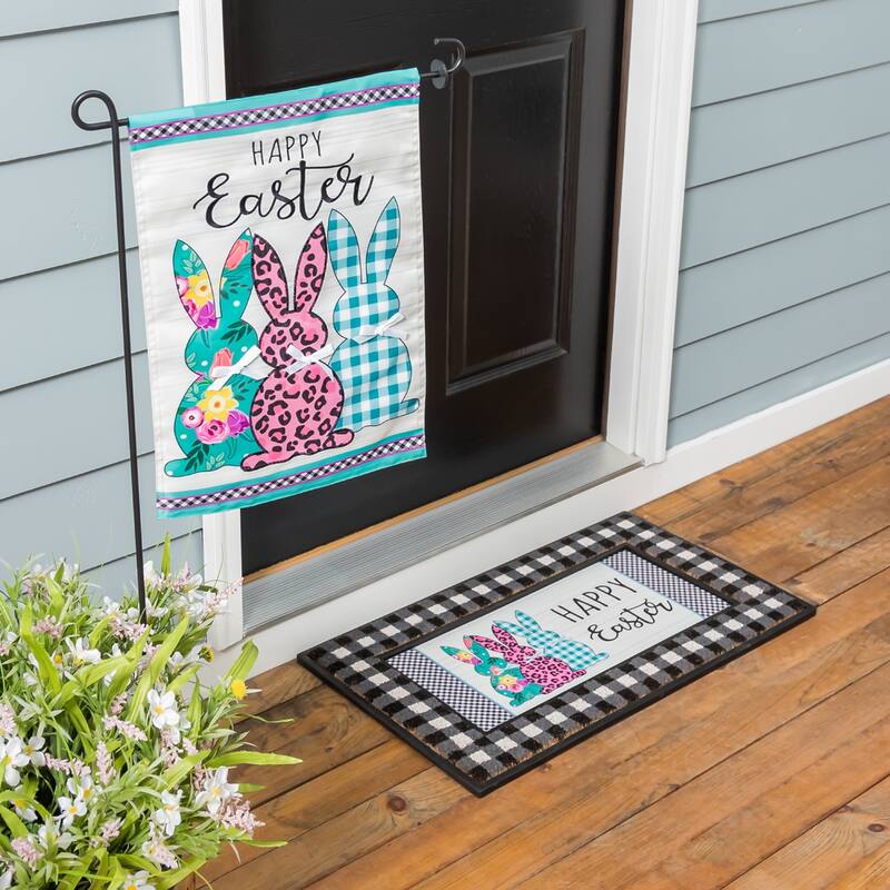 Bright Bunnies Garden Applique Flag