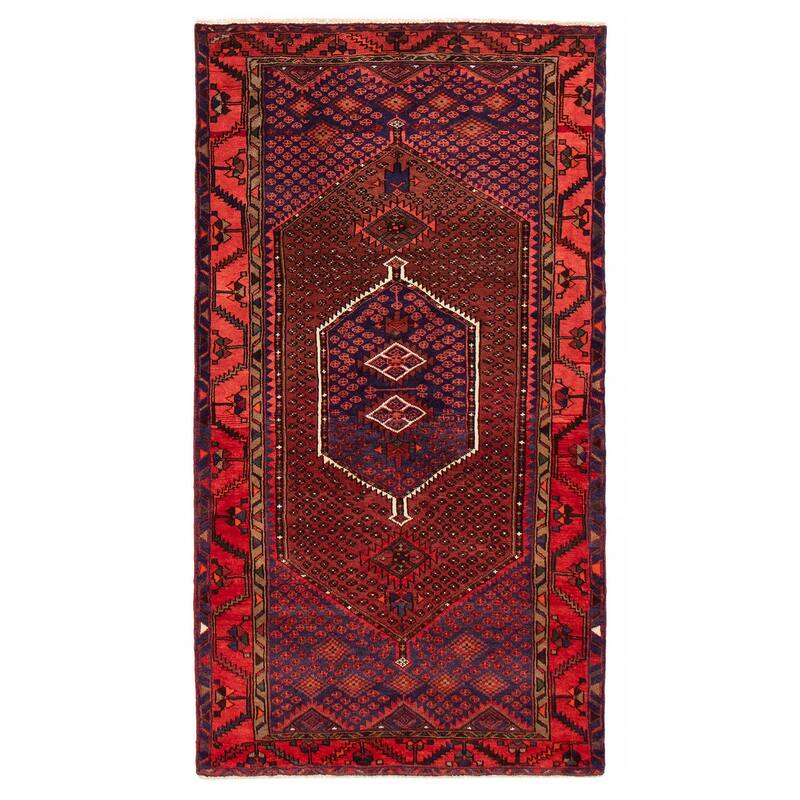 ECARPETGALLERY Hand-knotted Andelz Dark Red Wool Rug - 4'0 x 7'5 - Dark Red - 4'0 x 7'5