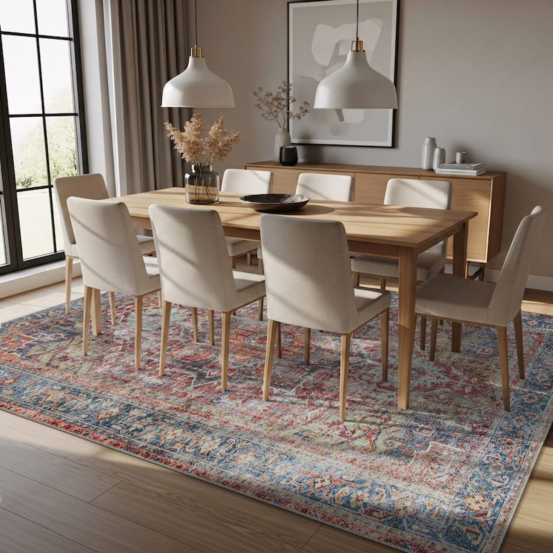 World Rug Gallery Traditional Distressed Washable Area Rug