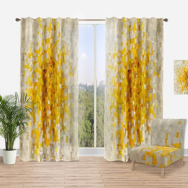 Designart 'Glam Yellow Explosion Blocks' Modern Curtain Panel. Opens flyout.