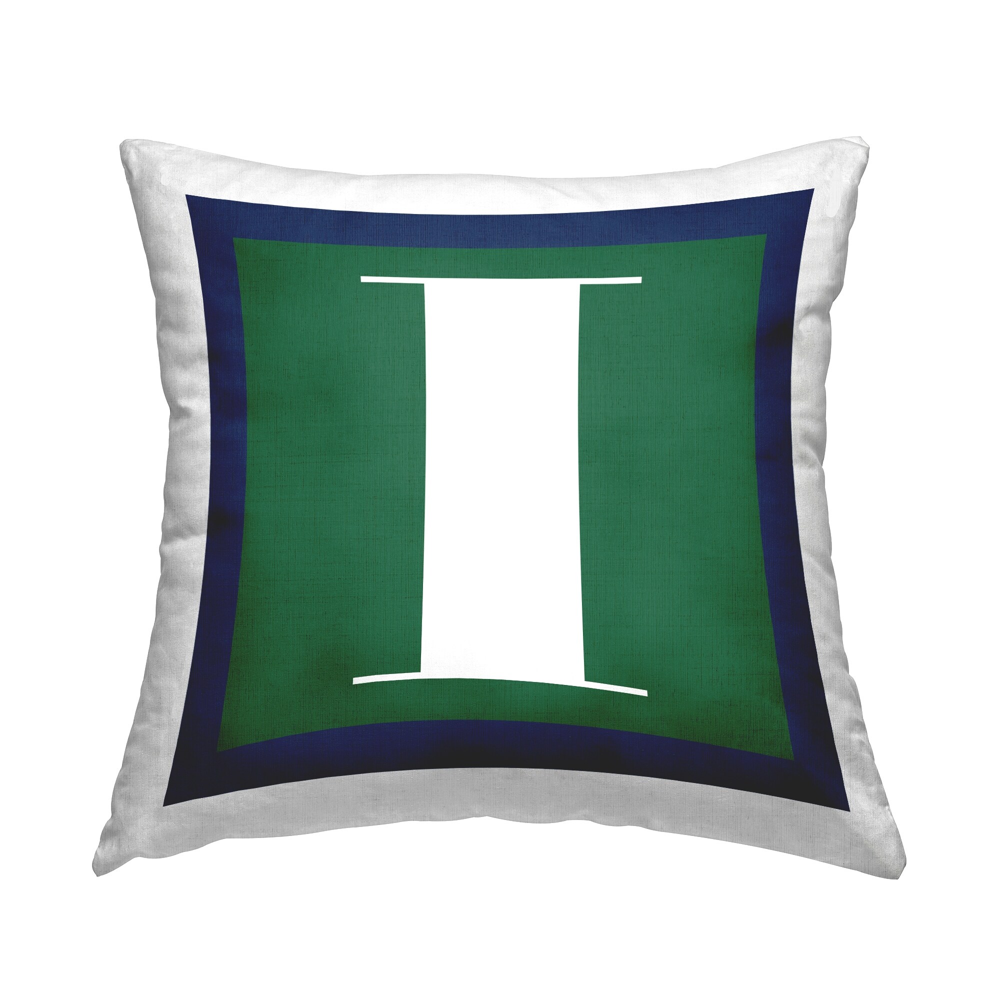 Stupell Bold Green Letter Throw Pillow Design by Lil' Rue