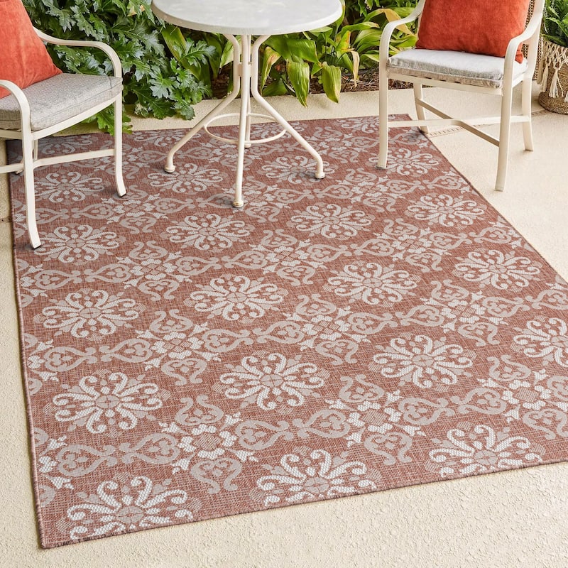 JONATHAN Y Maribel Traditional Mediterranean Tile Design Indoor/Outdoor Area Rug