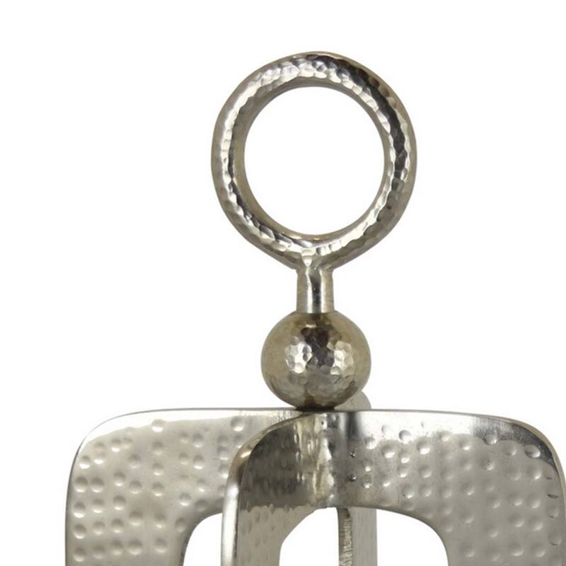Brie Candle Holder Lantern, 23 Inch, Silver Metal Frame, Glass Shade