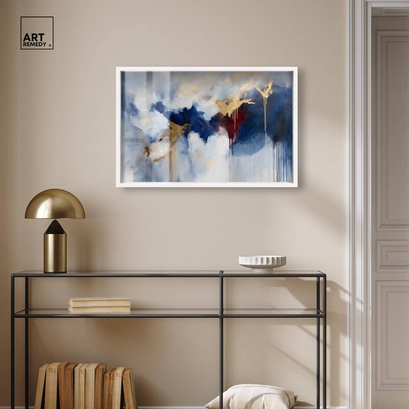 Eclipse of Gold and Blue Shadowbox by Art Remedy