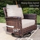 preview thumbnail 5 of 99, MAISON ARTS Extra-Large Patio Wicker Sofa Conversation Set with Coffee Table, Oversize Seat with 5.5'' Thick Padded Cushion