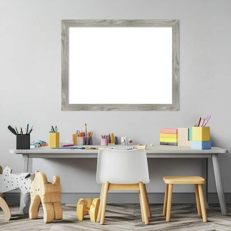 Amanti Art Dove Greywash Square Framed Dry Erase Magnetic Board